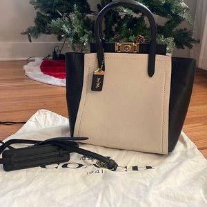 Coach pebble leather top handle bag